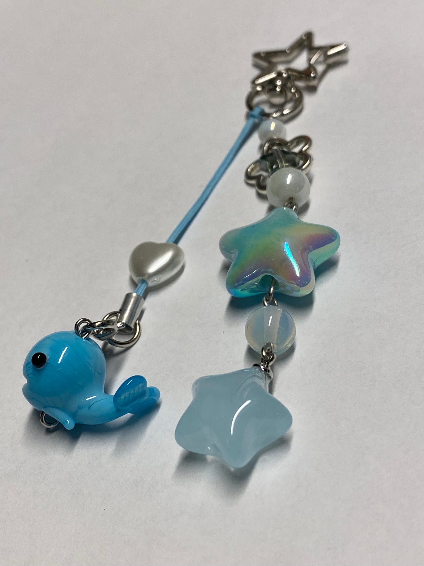 Blue whale in the stars - Keychain