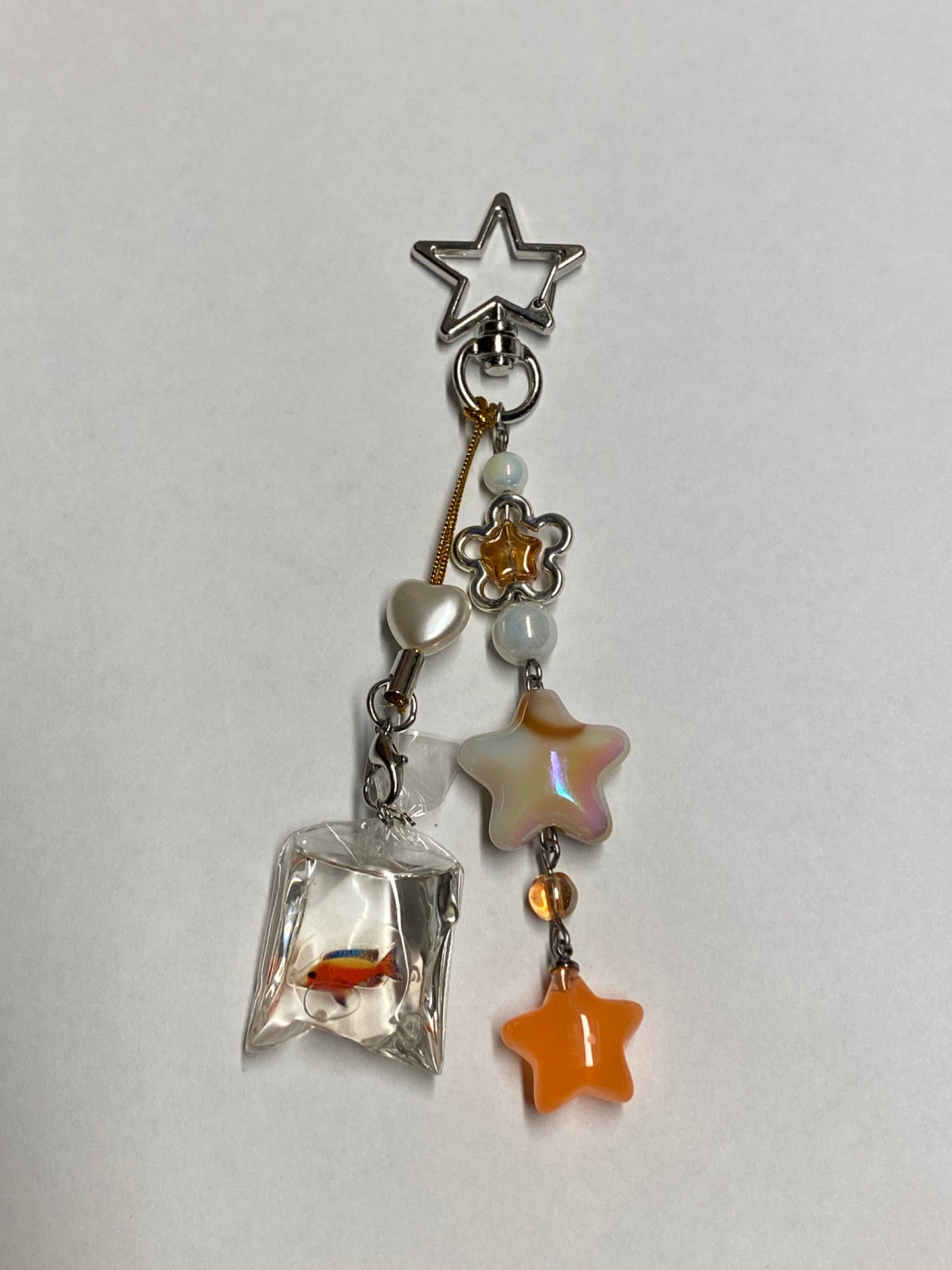 Orange fish in the stars - Keychain