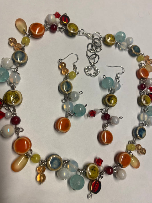 Colourful wonder - Earrings and Necklace