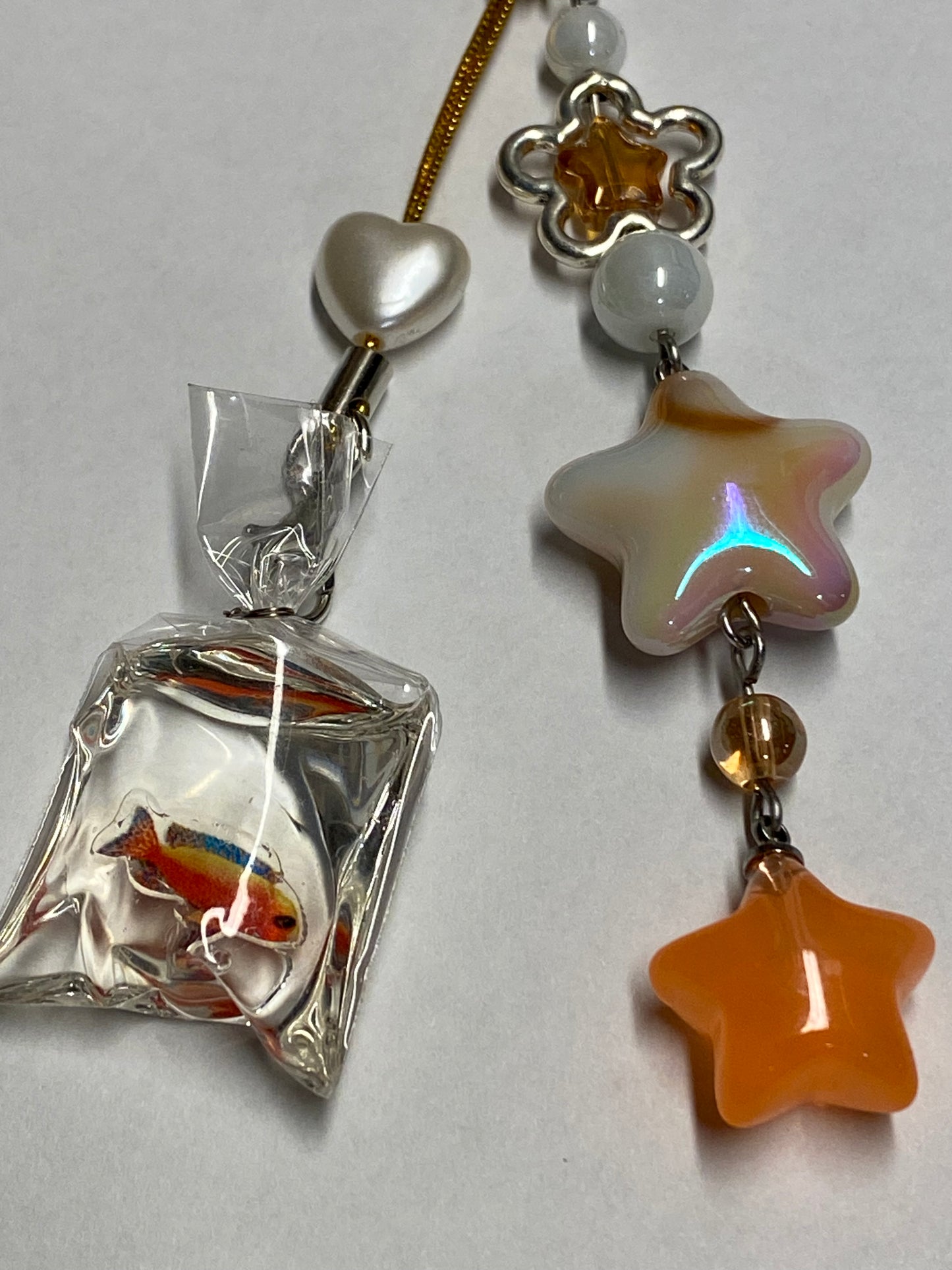 Orange fish in the stars - Keychain