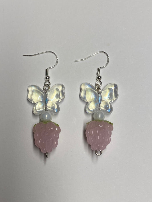 ‘Berry butterfly’ Earrings [pink]