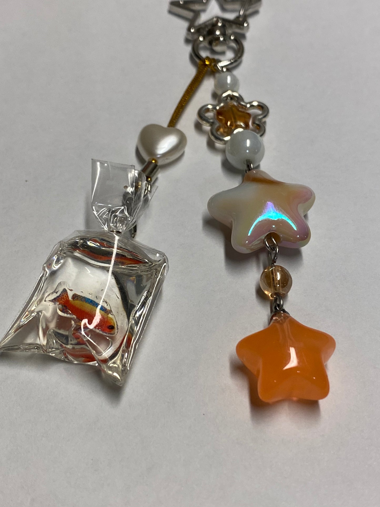 Orange fish in the stars - Keychain