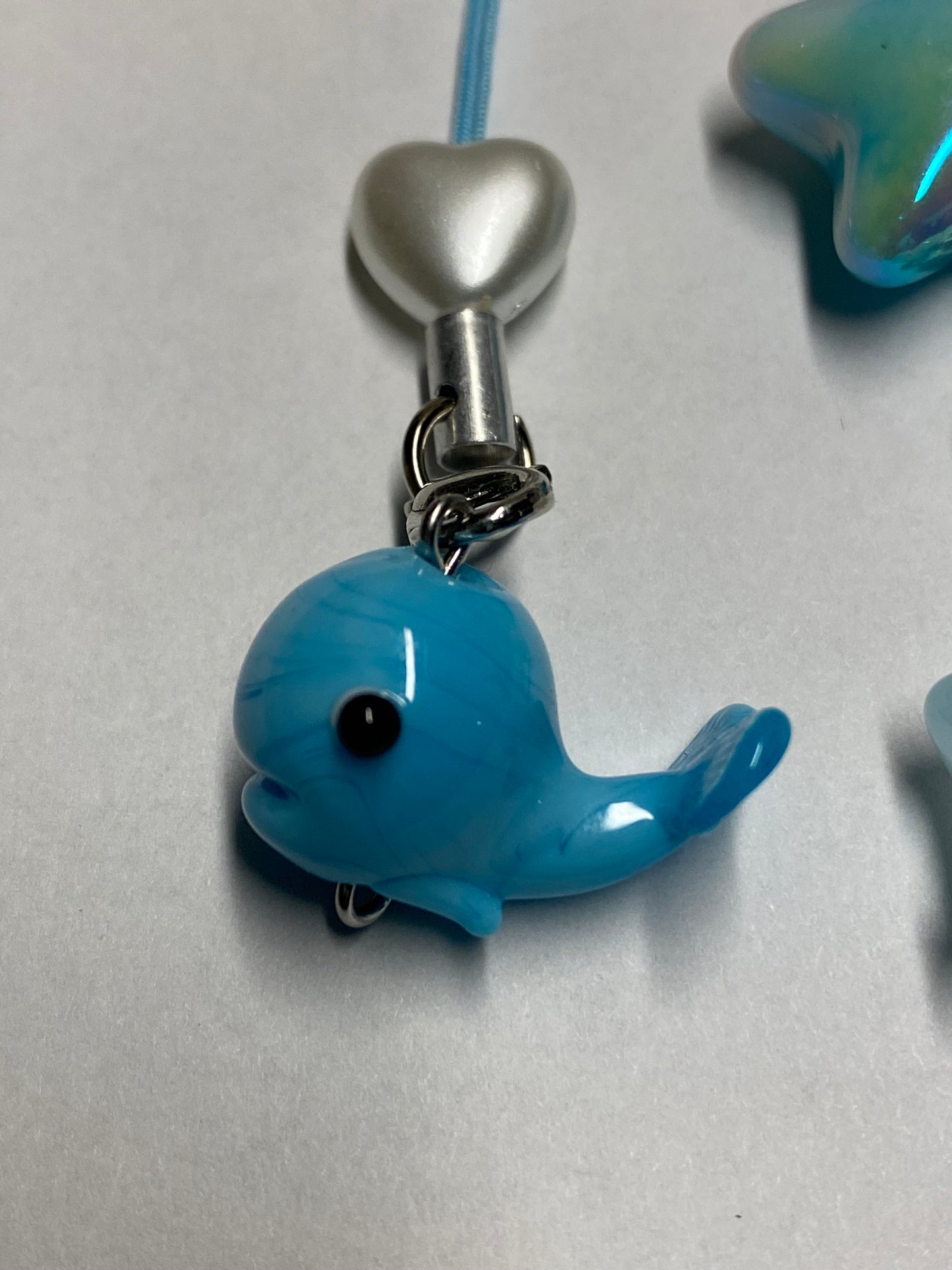 Blue whale in the stars - Keychain