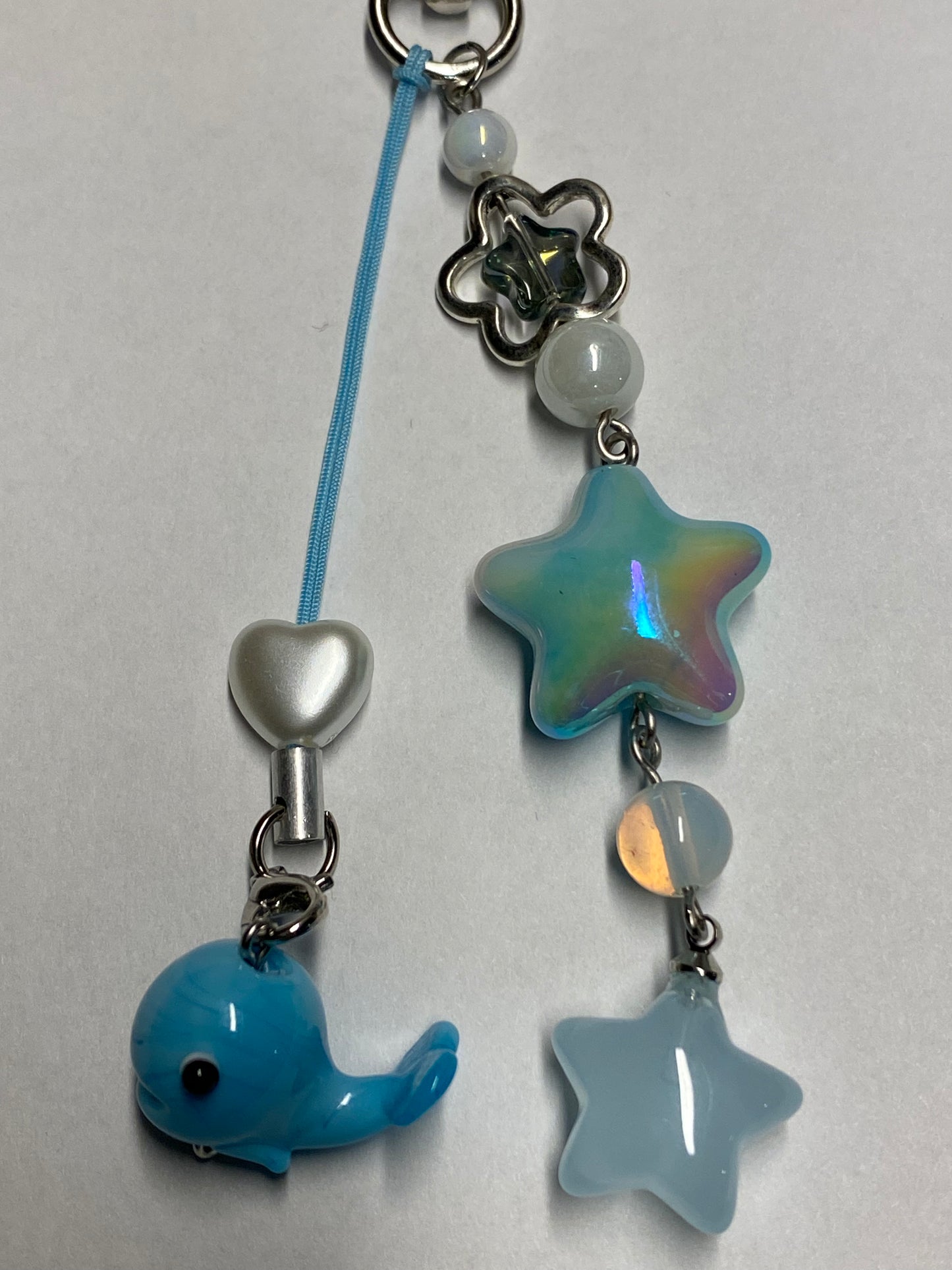 Blue whale in the stars - Keychain